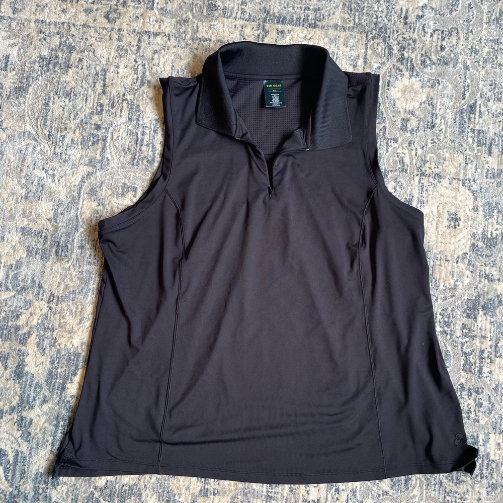 Black Tek Gear Polo Shirt for Tennis, Golf, Pickleball
